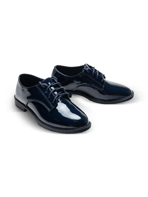 Moustache patent-finish Oxford shoes