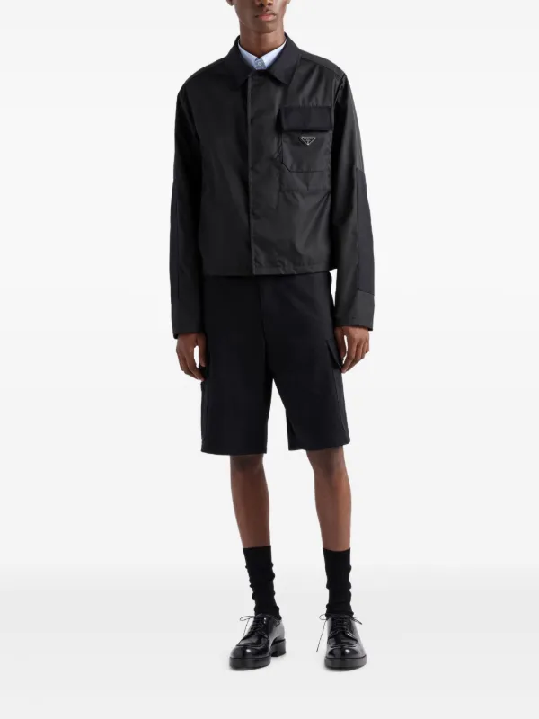 商品画像：Prada Re-Nylon ロゴ ショートパンツ 通販 - FARFETCH 1