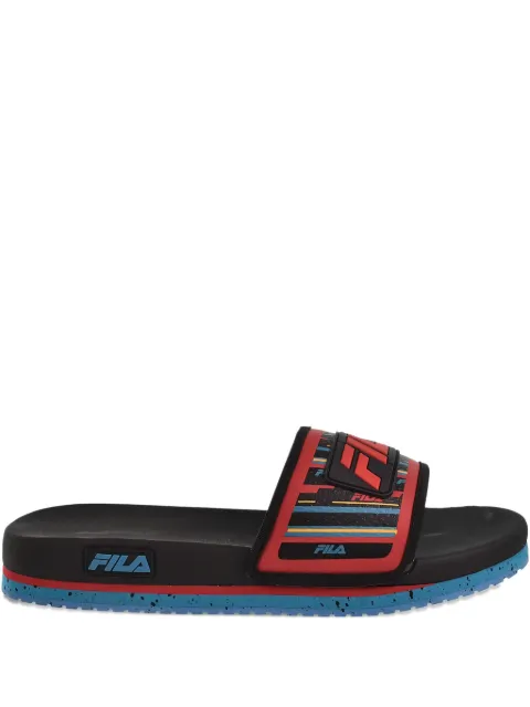 Fila Lunar "Black/Capri Breeze/Fila Red" slides