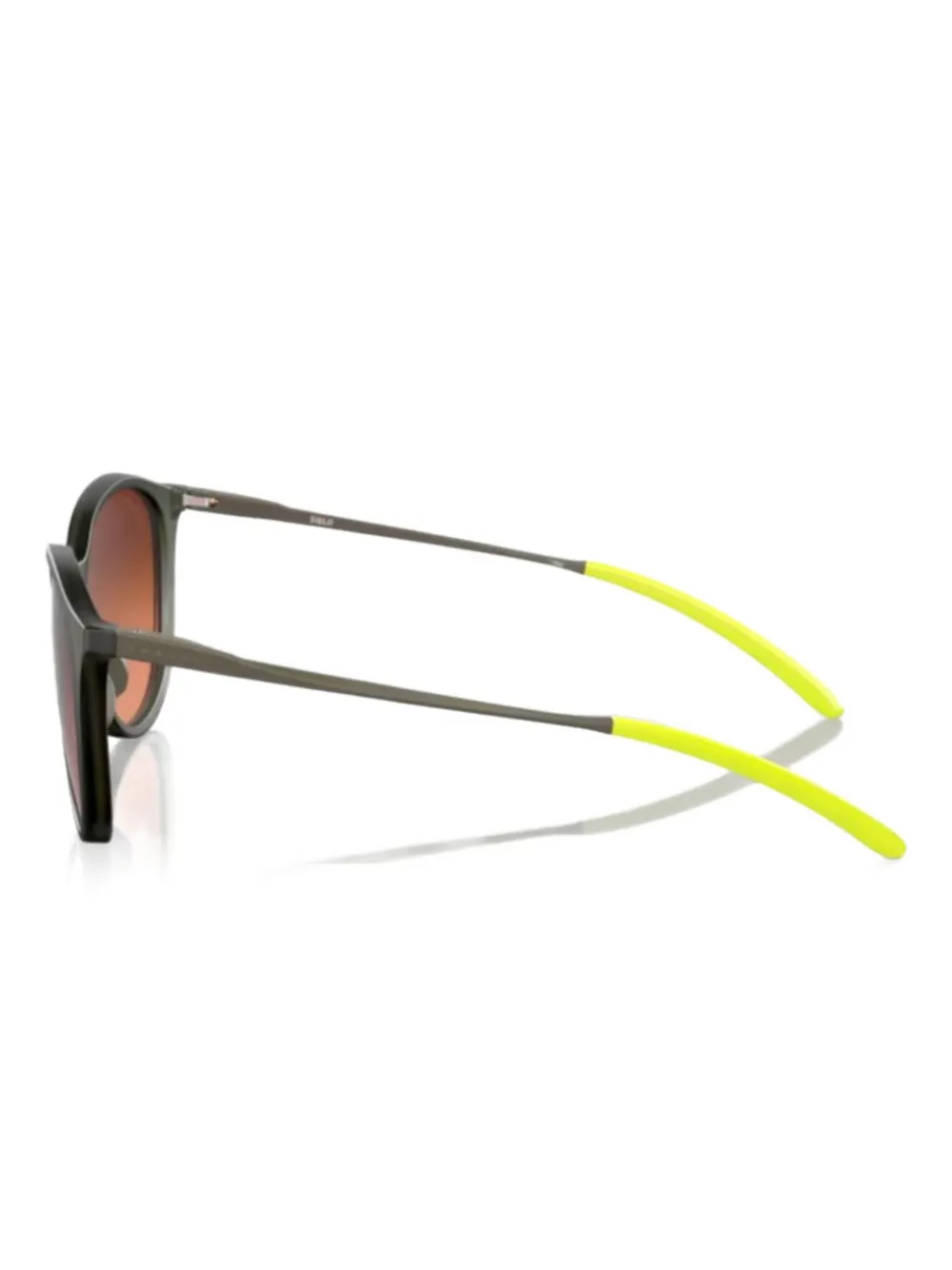 Oakley Zonnebril met rond montuur en grijs montuur Groen