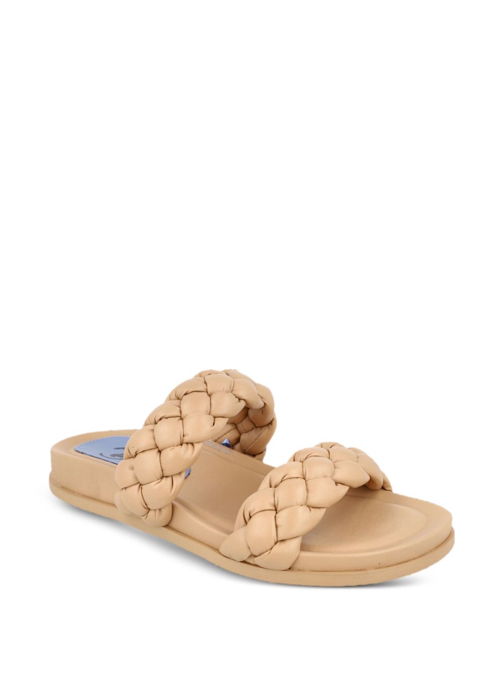 Blue Bird Shoes braided leather slides - Beige