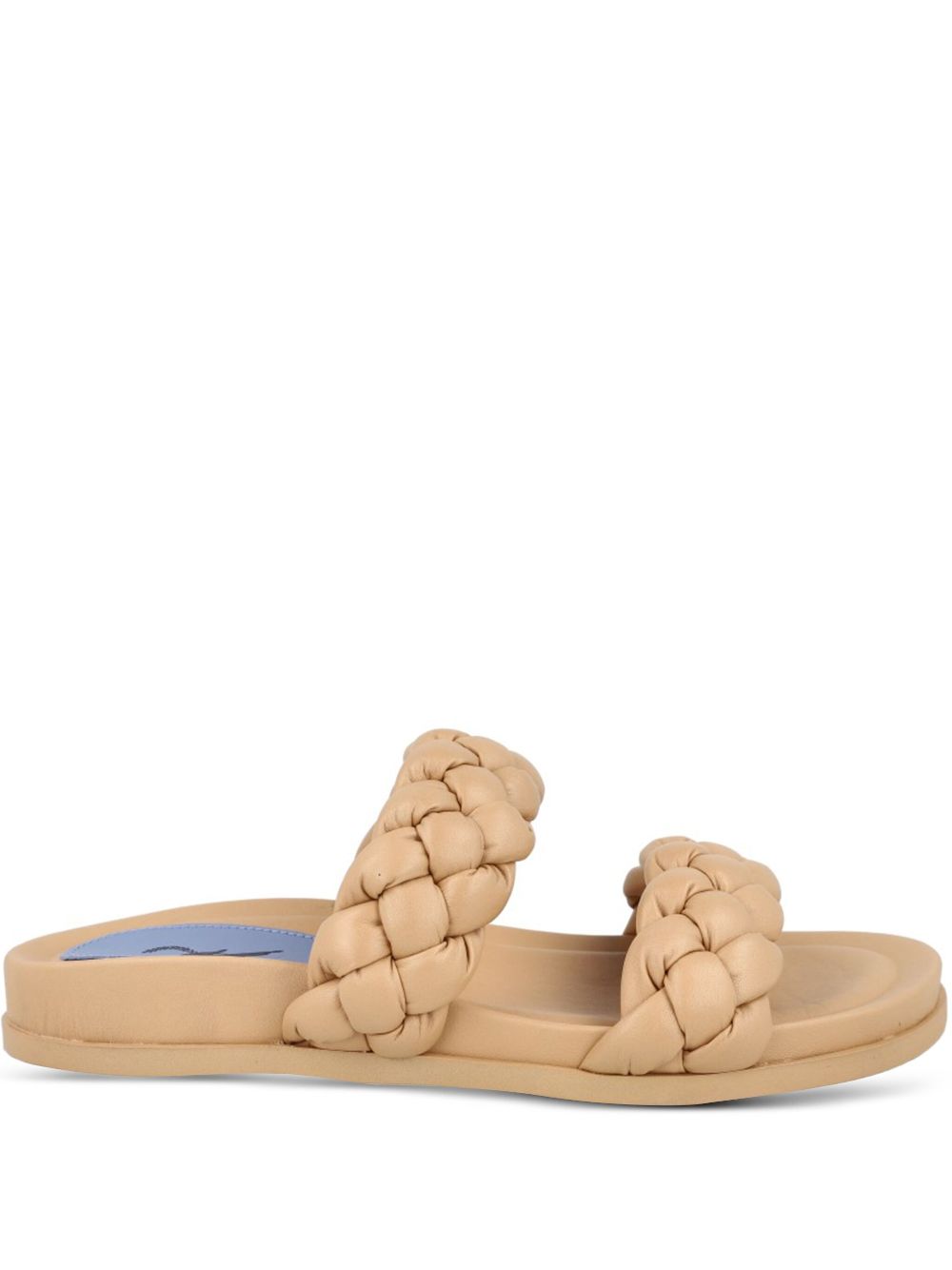 Blue Bird Shoes braided leather slides Beige