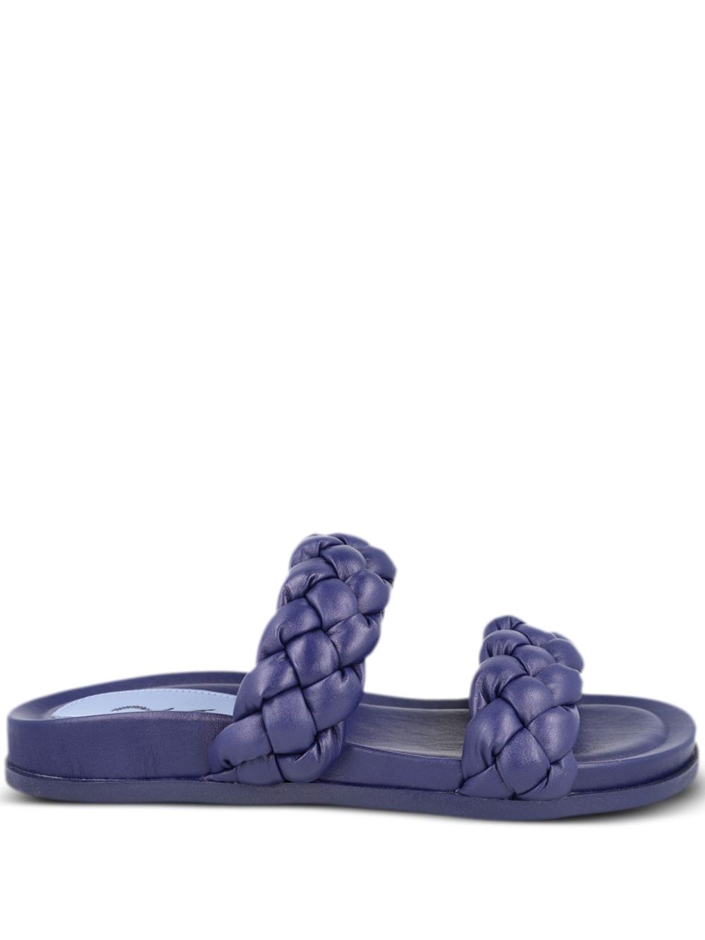 Blue Bird Shoes braided leather slides Blauw