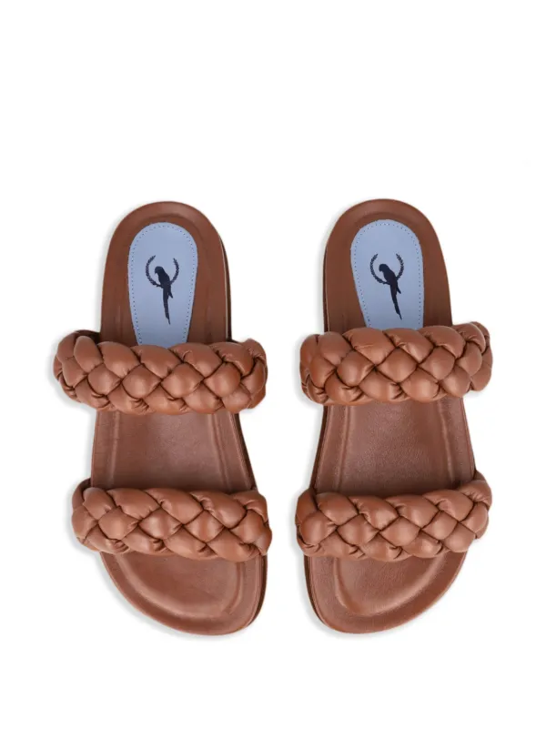 Blue Bird Shoes Braided Leather Slides Brown FARFETCH BE
