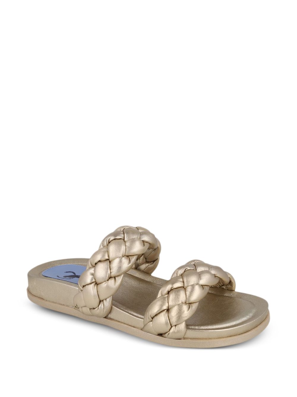 Blue Bird Shoes braided leather slides - Goud