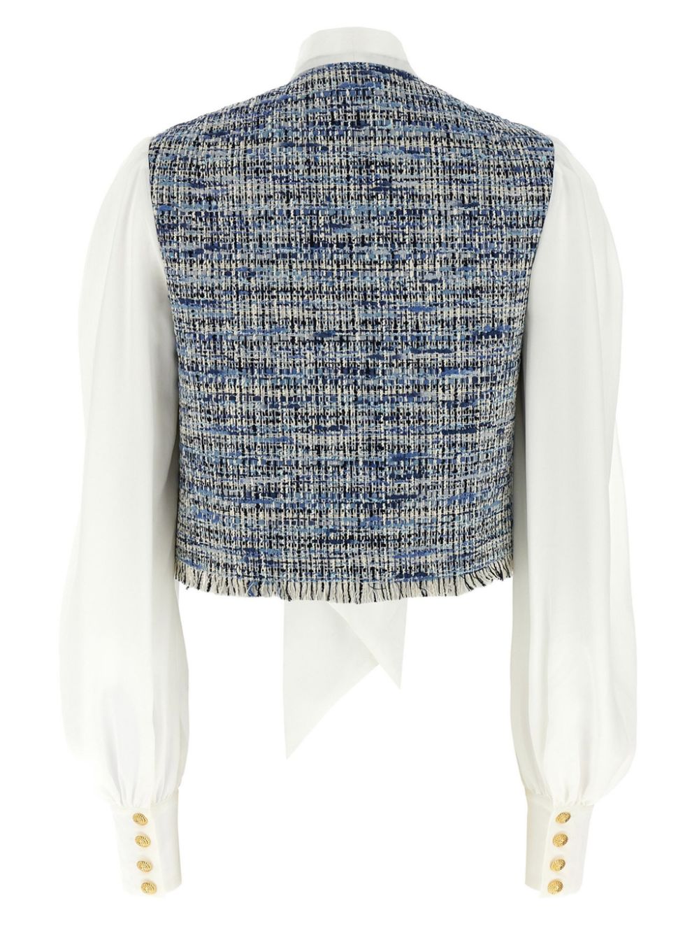 Balmain tweed-panel blouse - Blauw