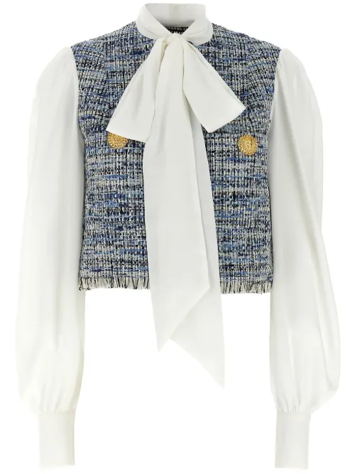Blouse à empiècement en tweed - Balmain - Modalova