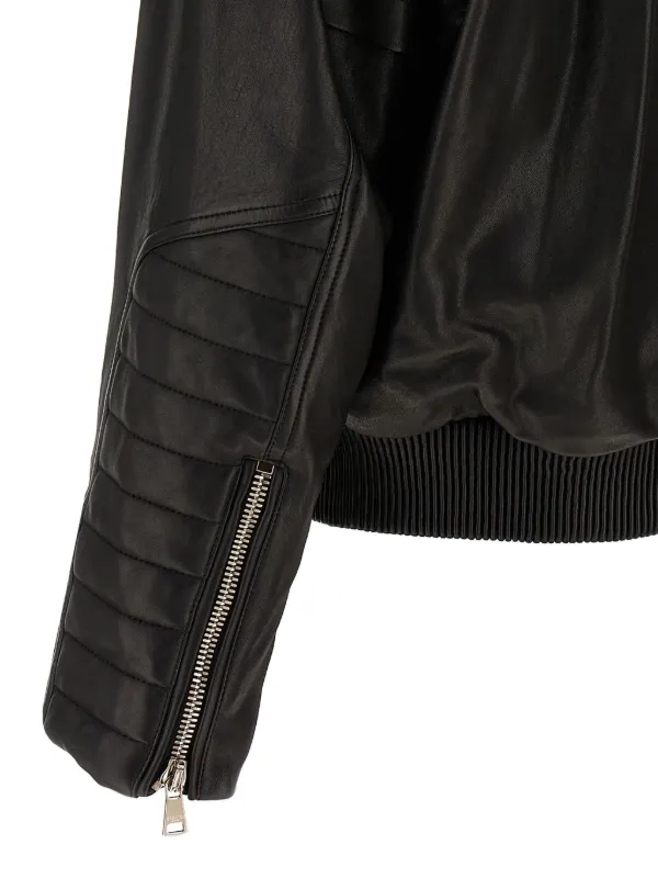 Balmain レイヤード レザージャケット | ブラック | FARFETCH JP
