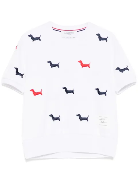 Thom Browne embroidered-hector dog logo T-shirt
