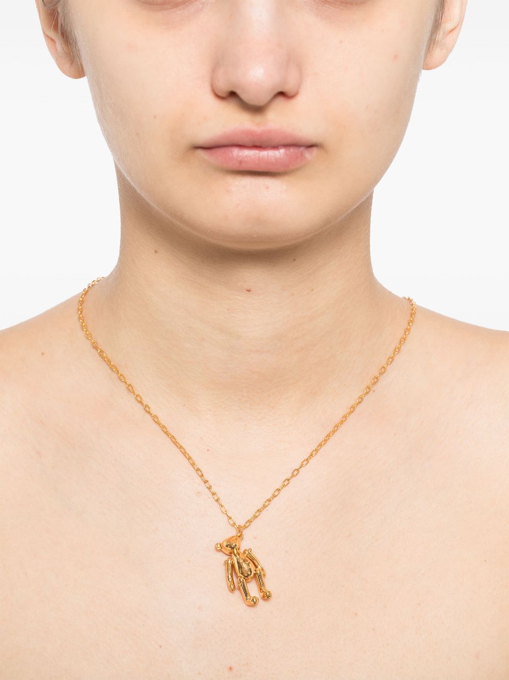 AMBUSH teddy bear charm necklace - Gold