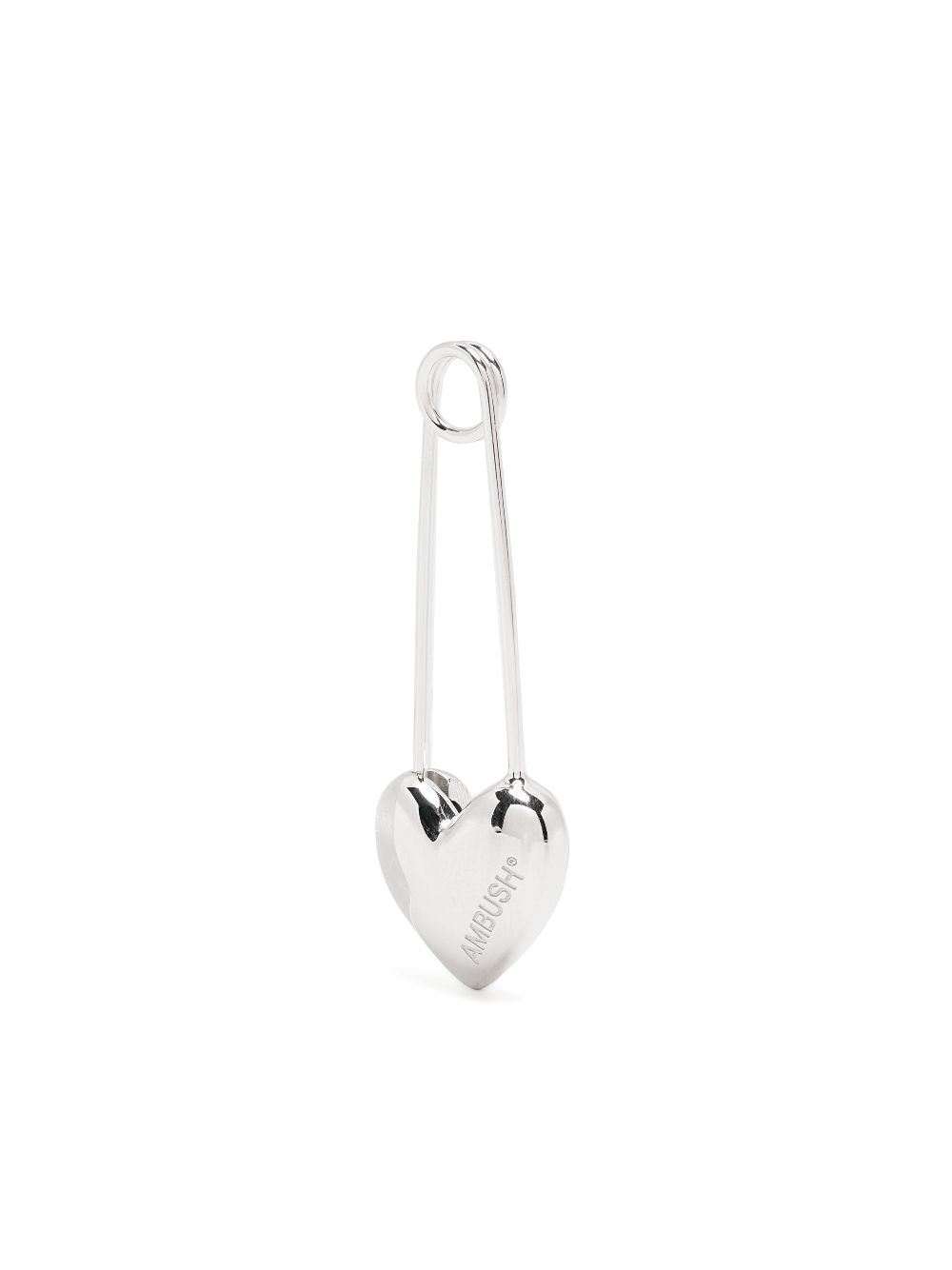 AMBUSH heart safety pin earring - Silver