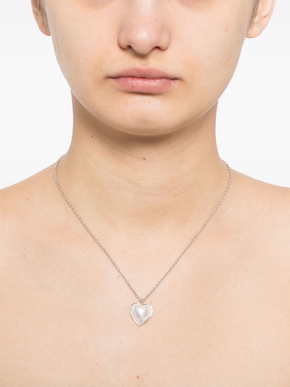 AMBUSH Heart Charm necklace - Silver