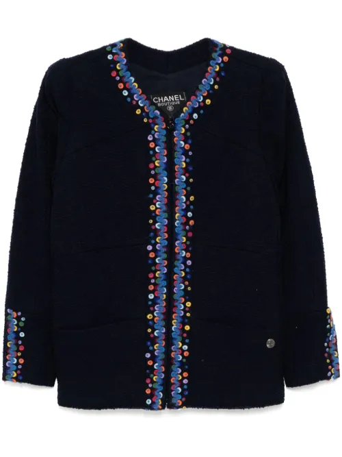 Veste à design sans col (1997) - CHANEL Pre-Owned - Modalova