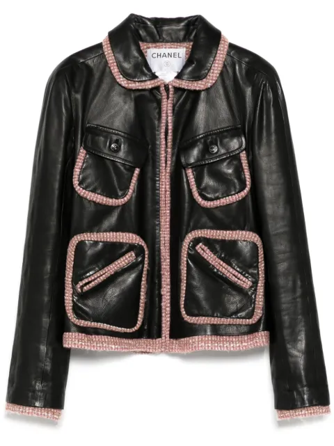CHANEL Pre-Owned 2003 Zip Up Leather Jacket