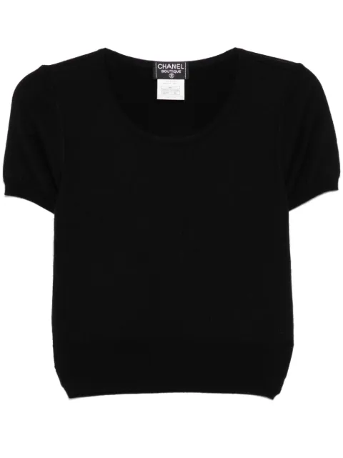 CHANEL Pre-Owned 1995 short sleeve sweater knit top