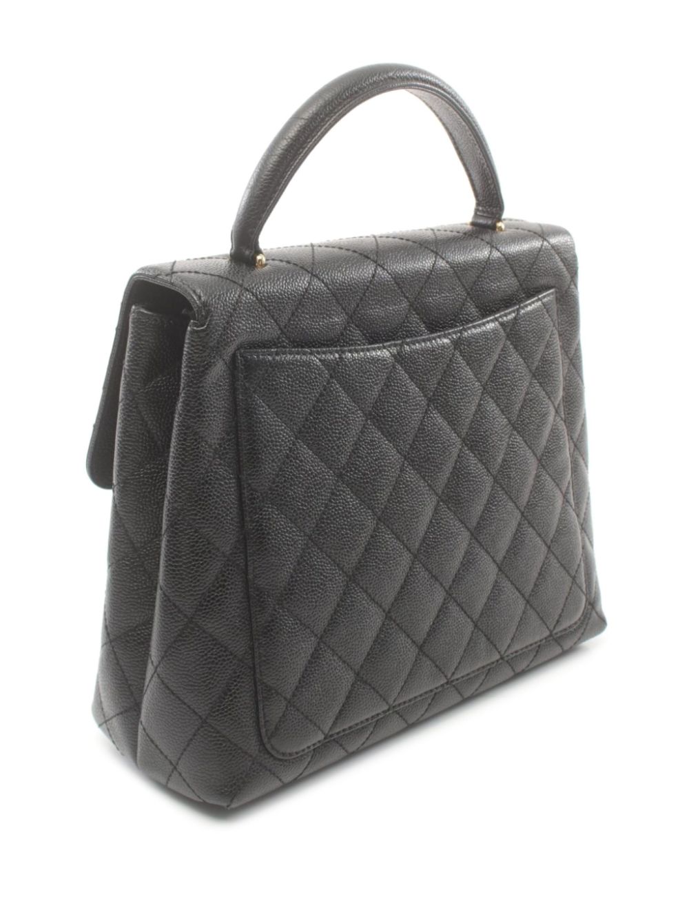 CHANEL Pre-Owned 2002-2003 diamond-quilted Flap tote bag - Zwart