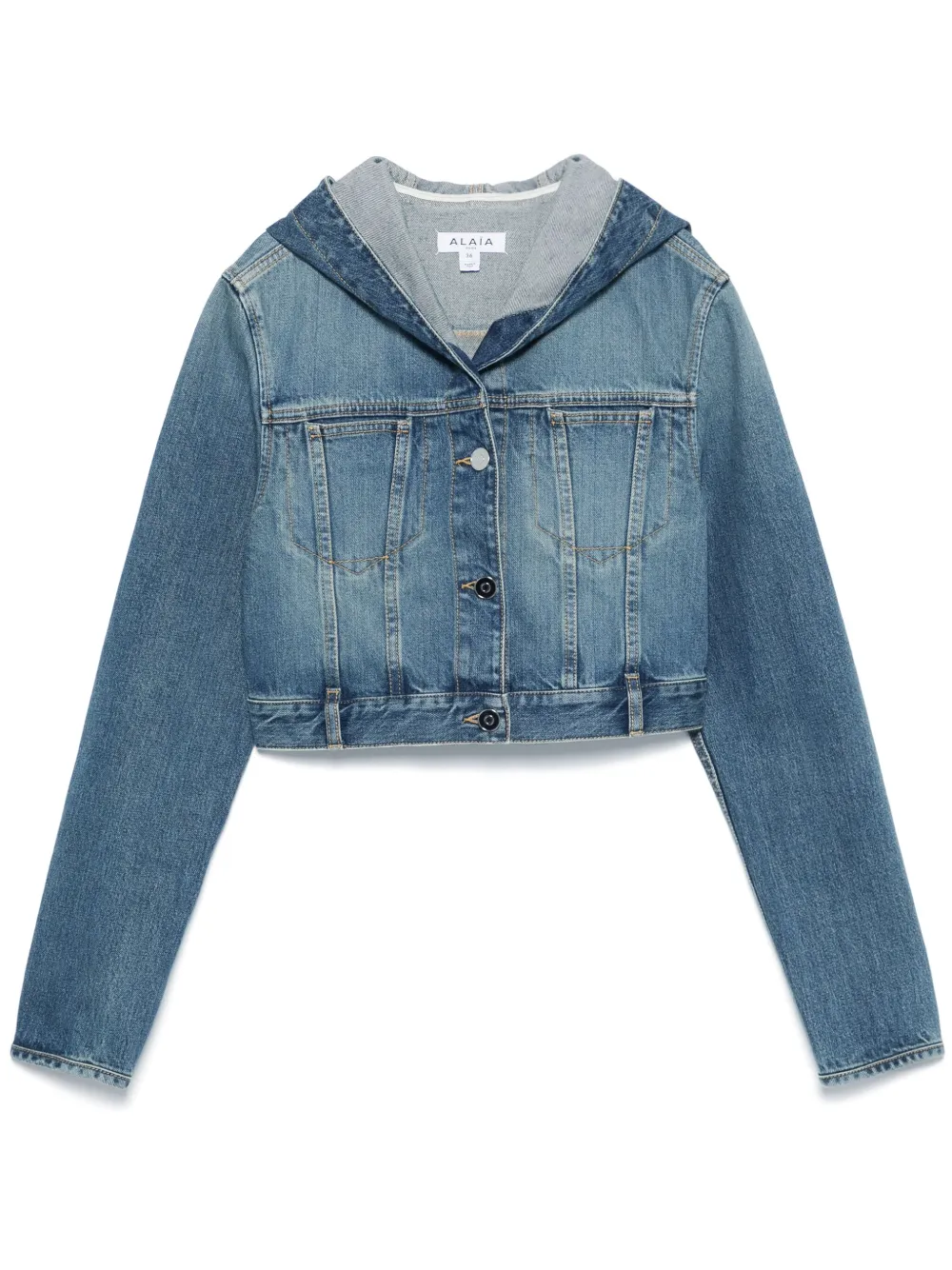 Alaïa chamarra de mezclilla con capucha | azul | Image 1