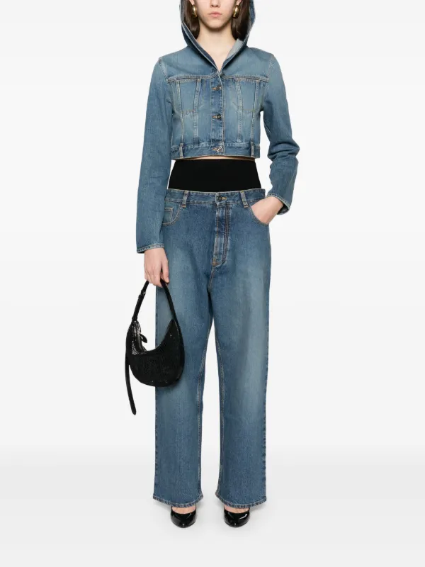 ★人気★ALAIA アライア DENIM HOODED JACKET AA9V0421T536A Alaïa Hooded Denim Jacket | Blue | FARFETCH