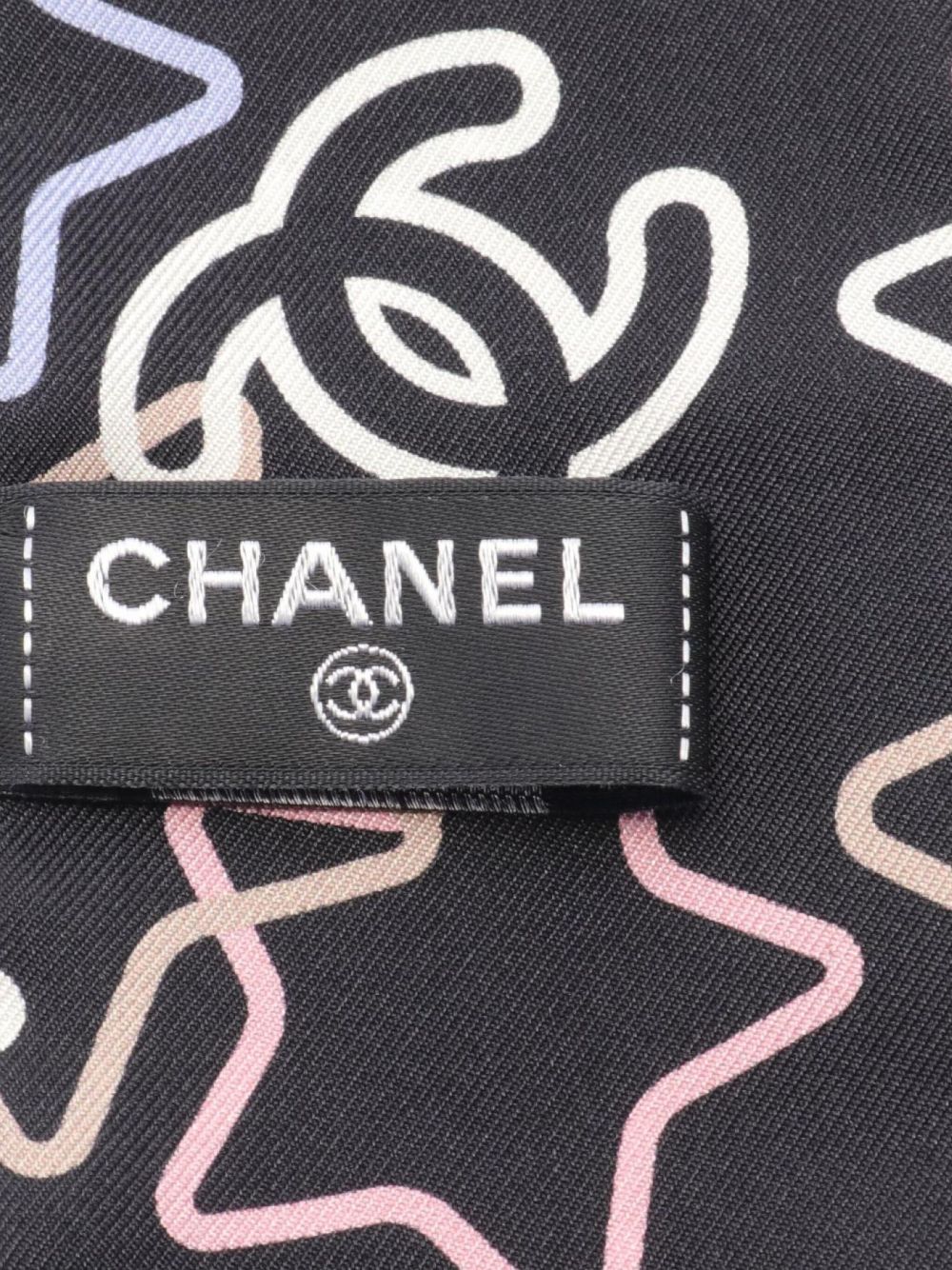 CHANEL Pre-Owned 1986-1988 sjaal met sterrenprint - Zwart