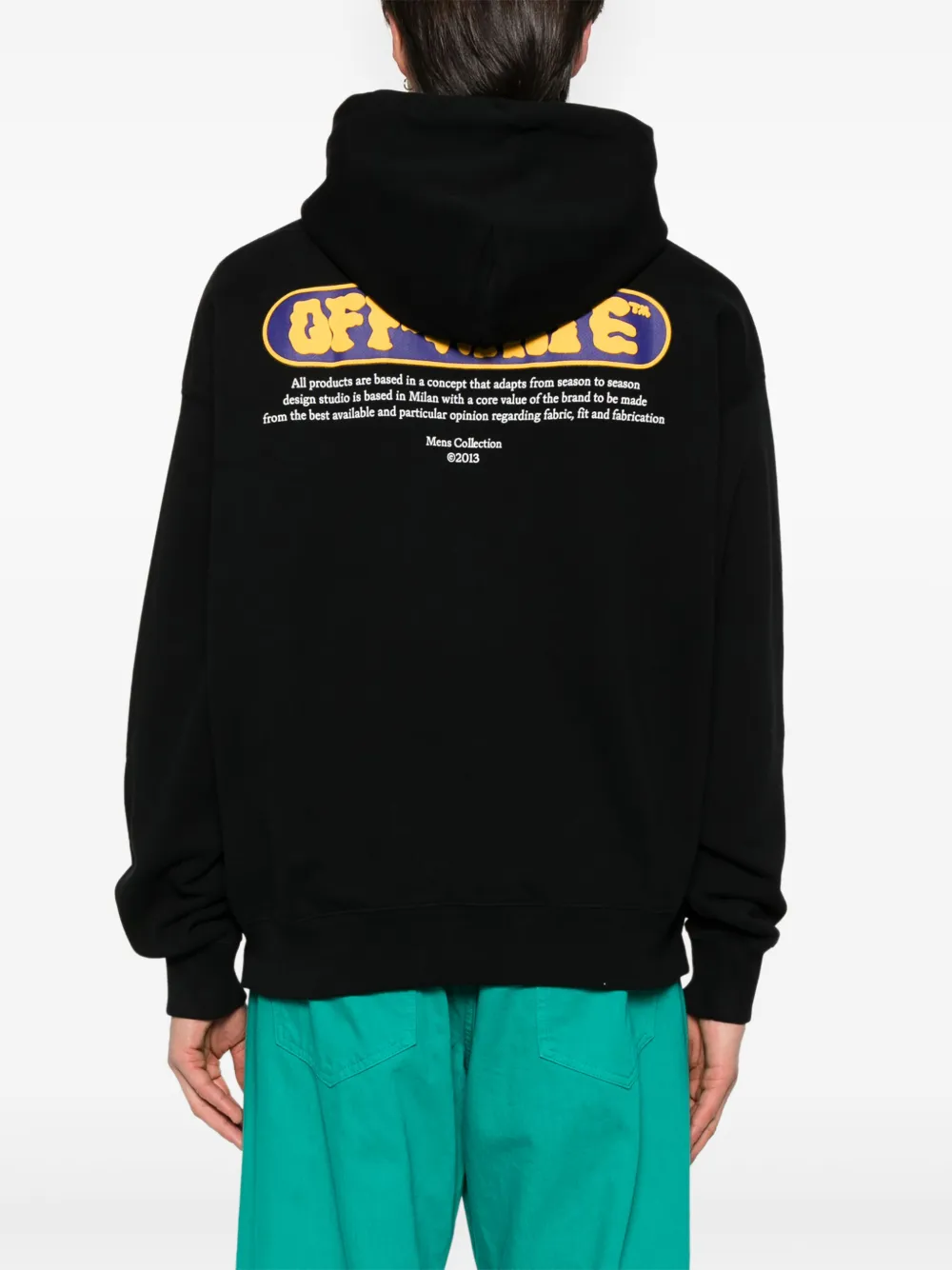 Off-White Hoodie met logo Zwart