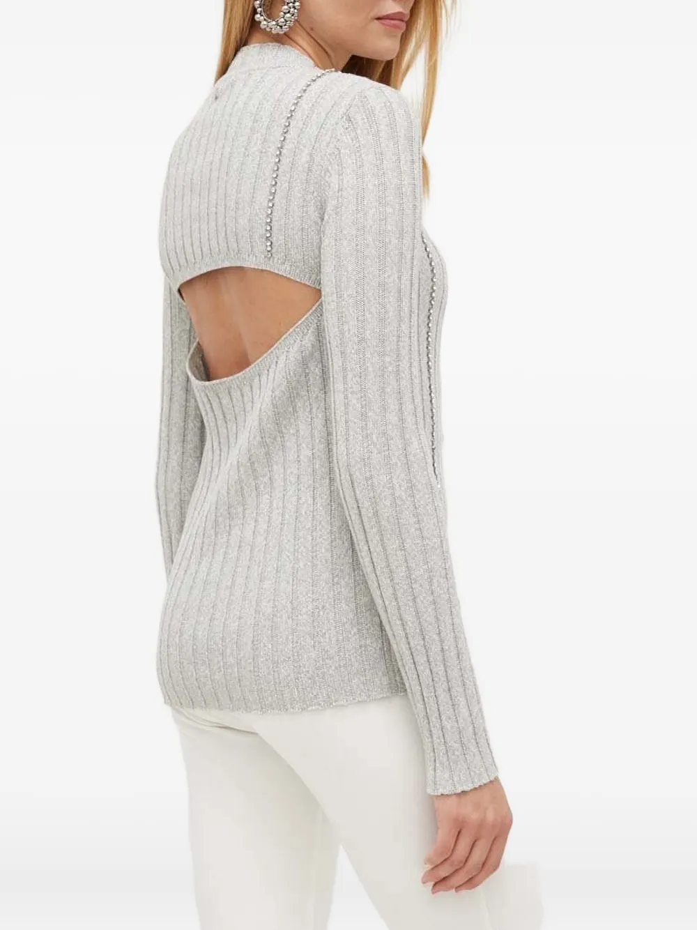Patrizia Pepe crystal-embellished ribbed sweater | Knitted Sweaters | Image 2