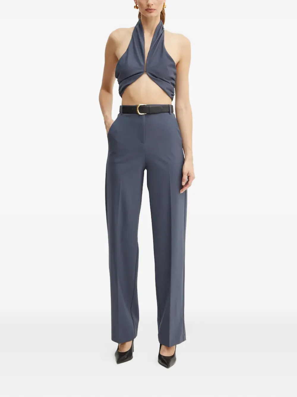 Patrizia Pepe pressed-crease trousers - Blauw