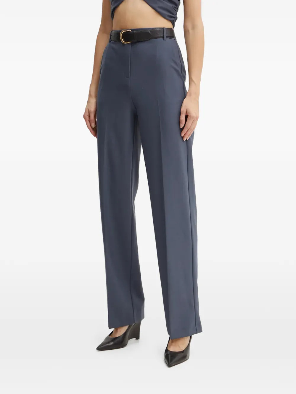 Patrizia Pepe Pressed-crease Trousers In Animal Print