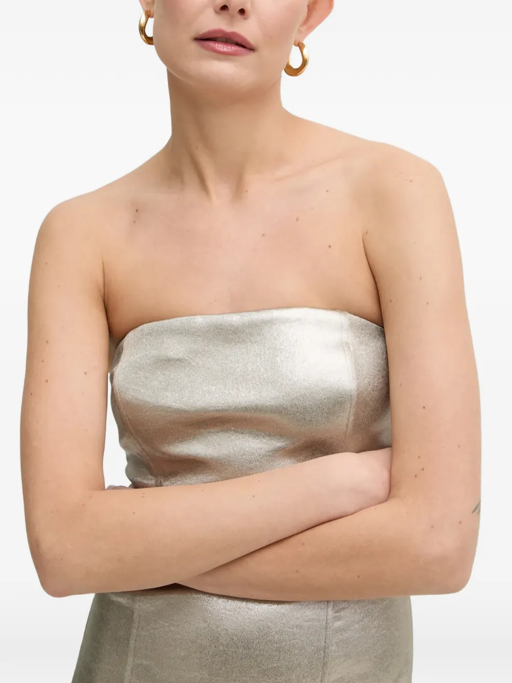 Patrizia Pepe Strapless mini-jurk Zilver