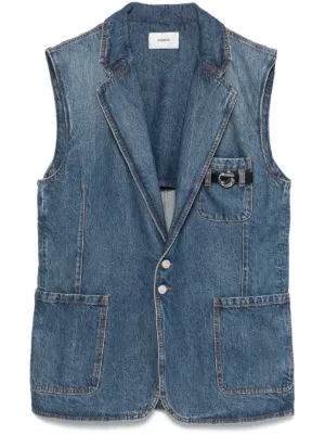 MM6 Maison Margiela ストーンウォッシュ デニムベスト | ブルー