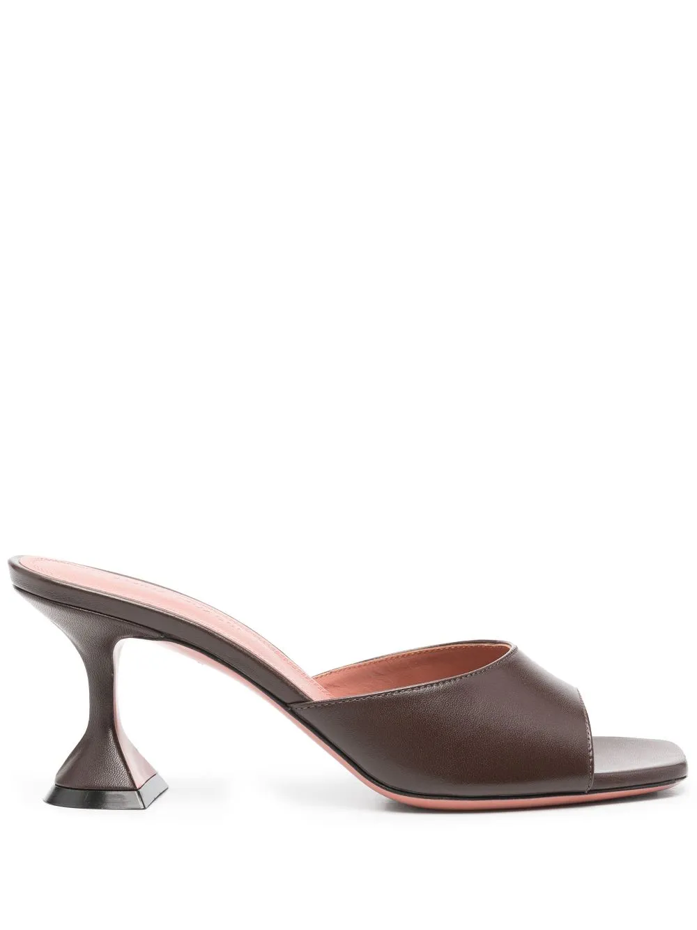 Shop Amina Muaddi 70mm Lupita Mules In Brown