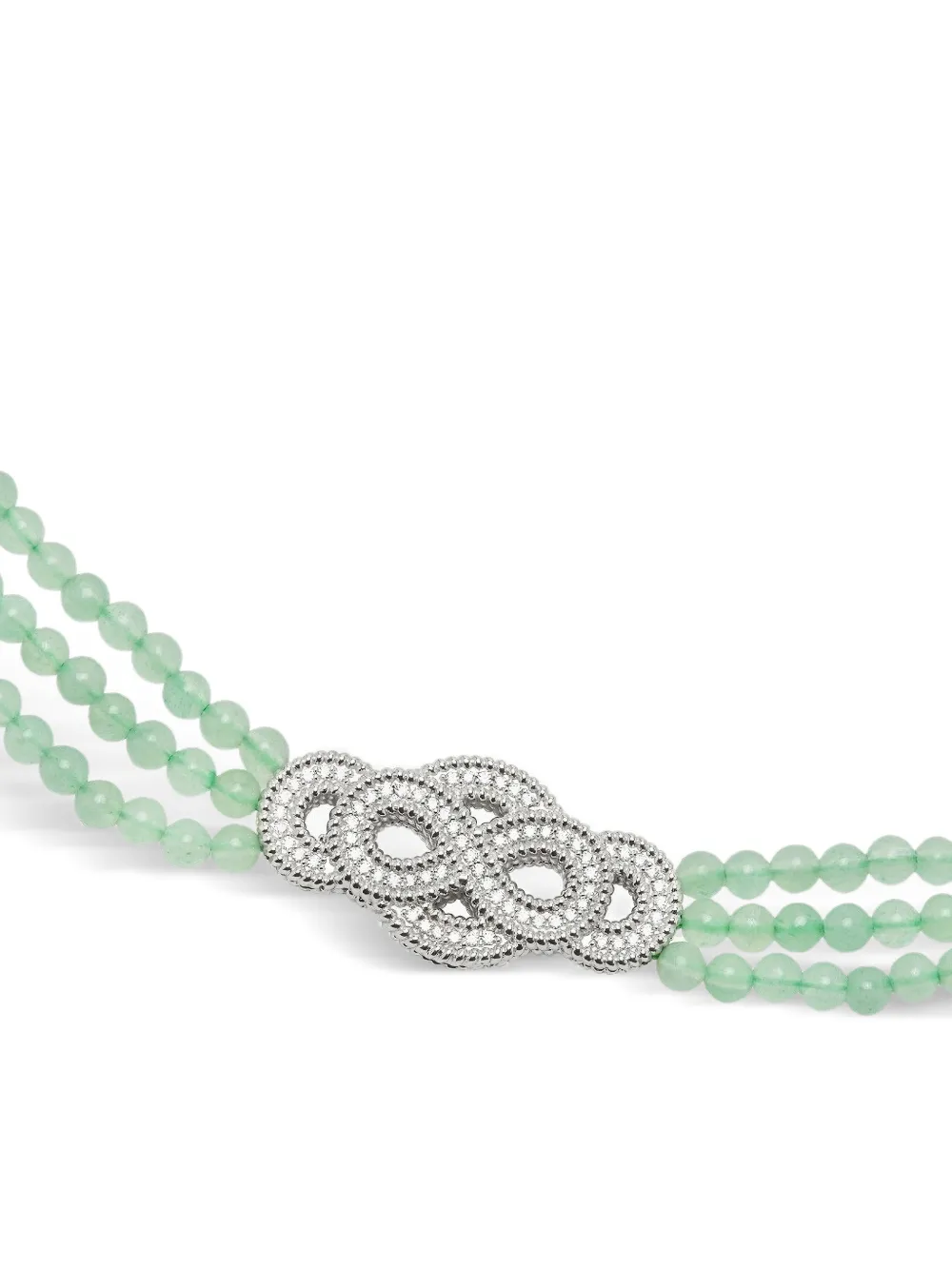  Shanghai Tang Fortune Infinite Knot Jade Necklace - Silver 