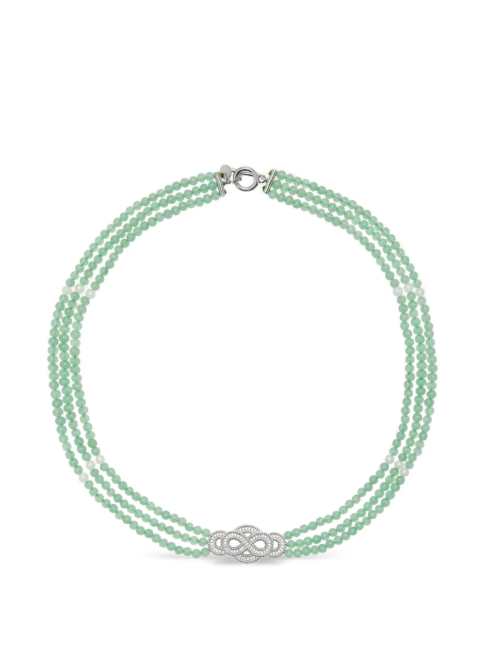 Shanghai Tang Fortune Infinite Knot jade necklace - Argento