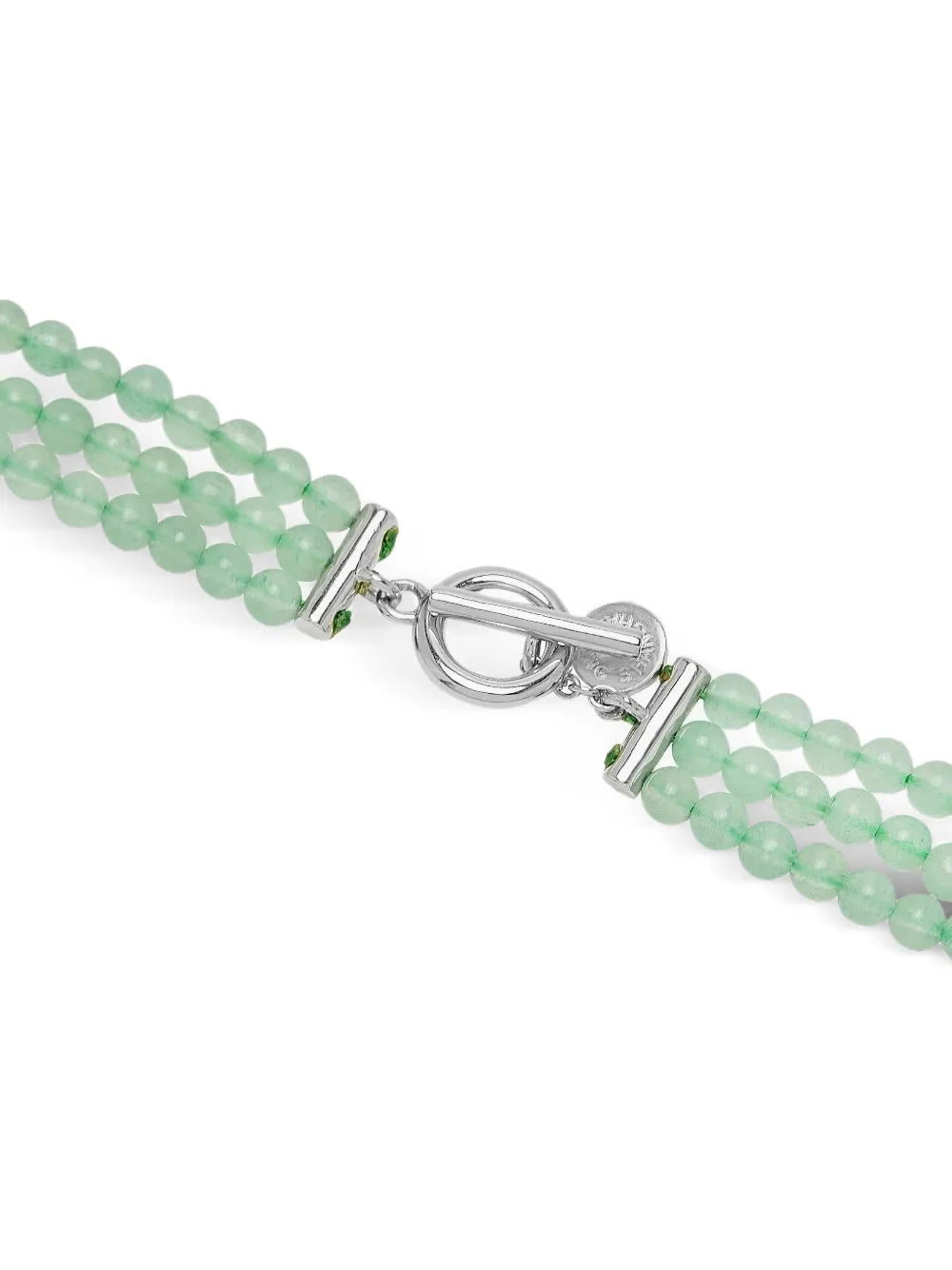  Shanghai Tang Fortune Infinite Knot Jade Necklace - Silver 