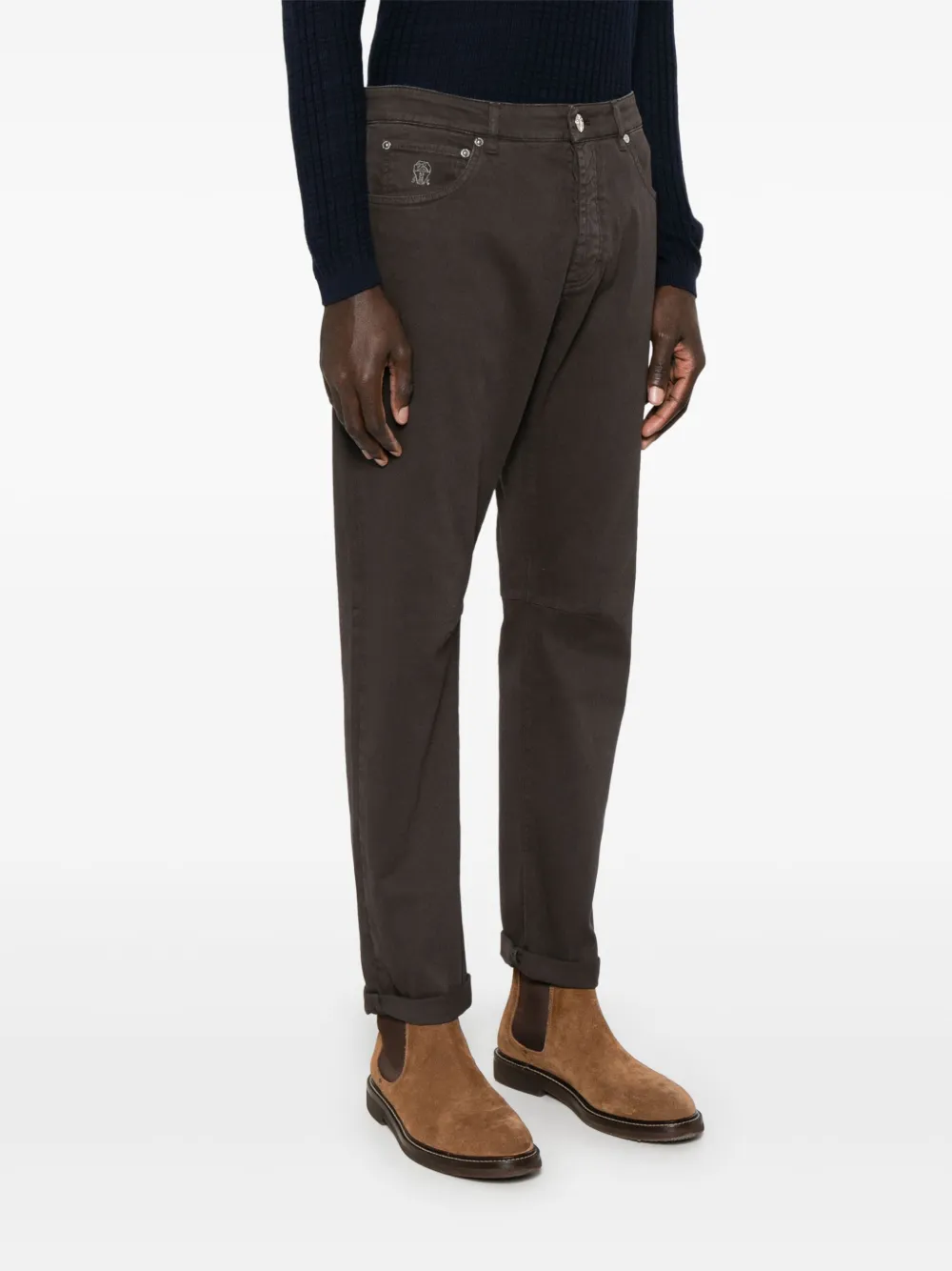 Brunello Cucinelli Jeans met geverfd effect Bruin