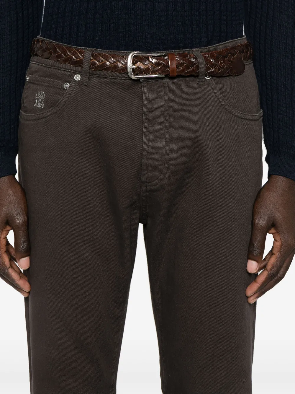 Brunello Cucinelli Jeans met geverfd effect Bruin