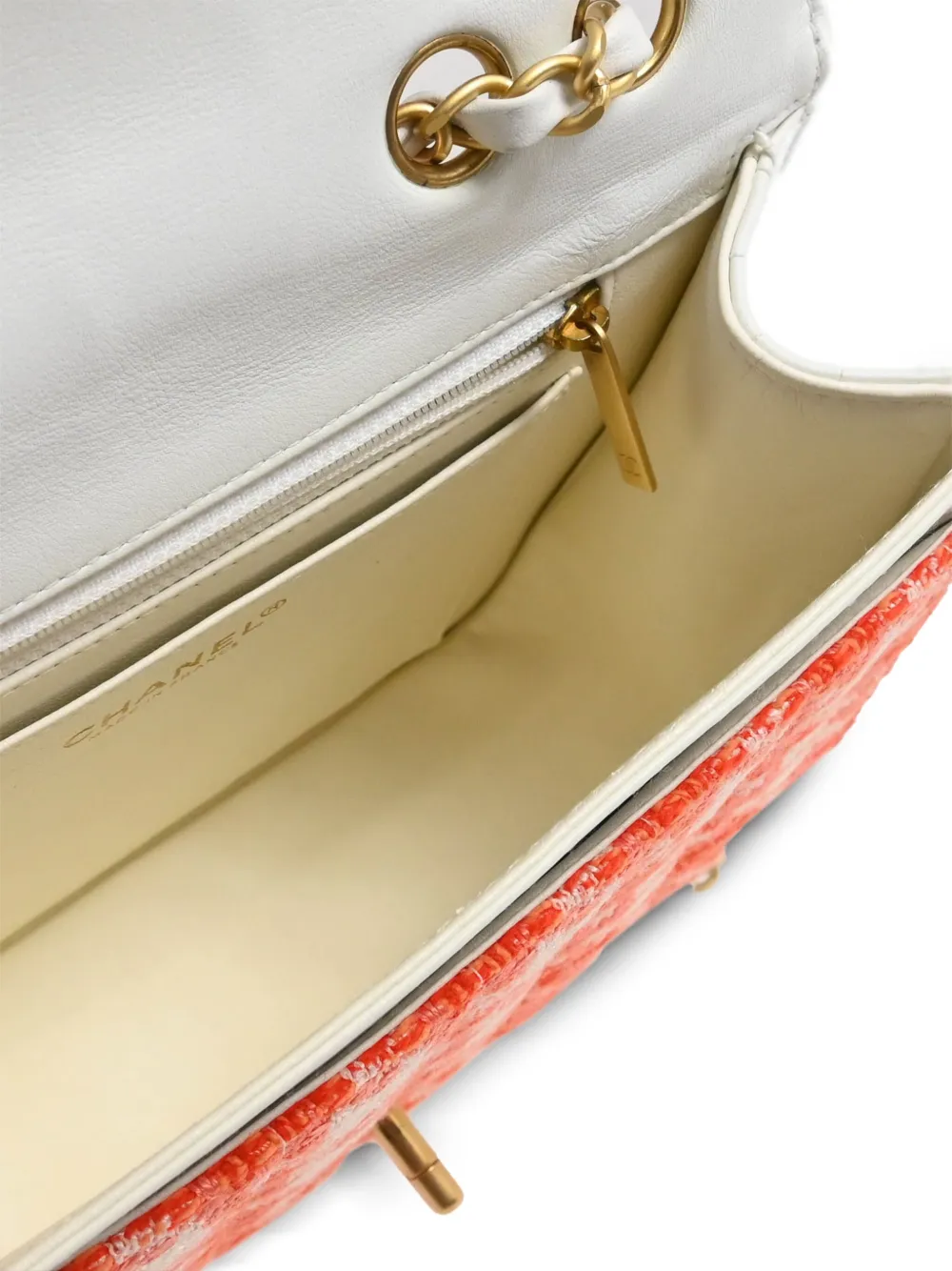 Pre-owned Chanel 2000 Classic Flap Shoulder Bag In Orange