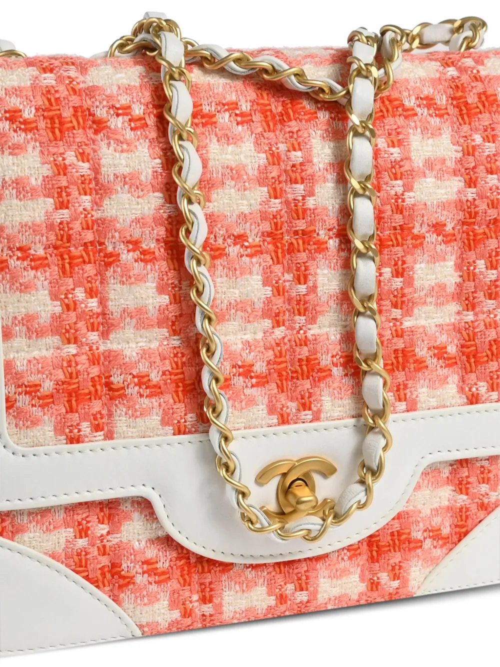 Pre-owned Chanel 2000 Classic Flap Shoulder Bag In Orange