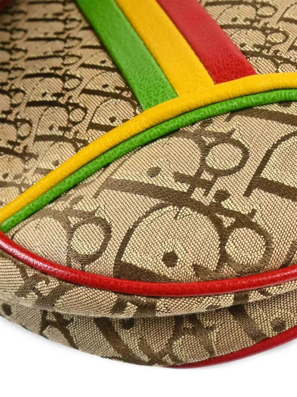 Pre-owned Dior 2004 Rasta Trotter Saddle Bag In Neutrals
