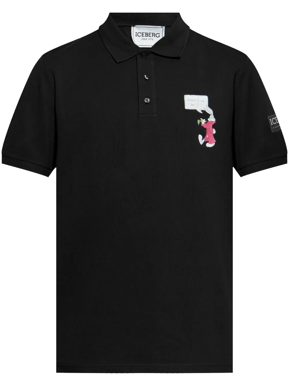Iceberg playera tipo polo con caricatura estampada | negro | Image 1