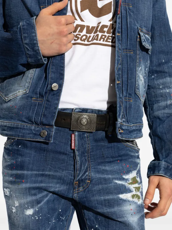 DSQUARED2 ロゴバックル ベルト | ブラック | FARFETCH JP