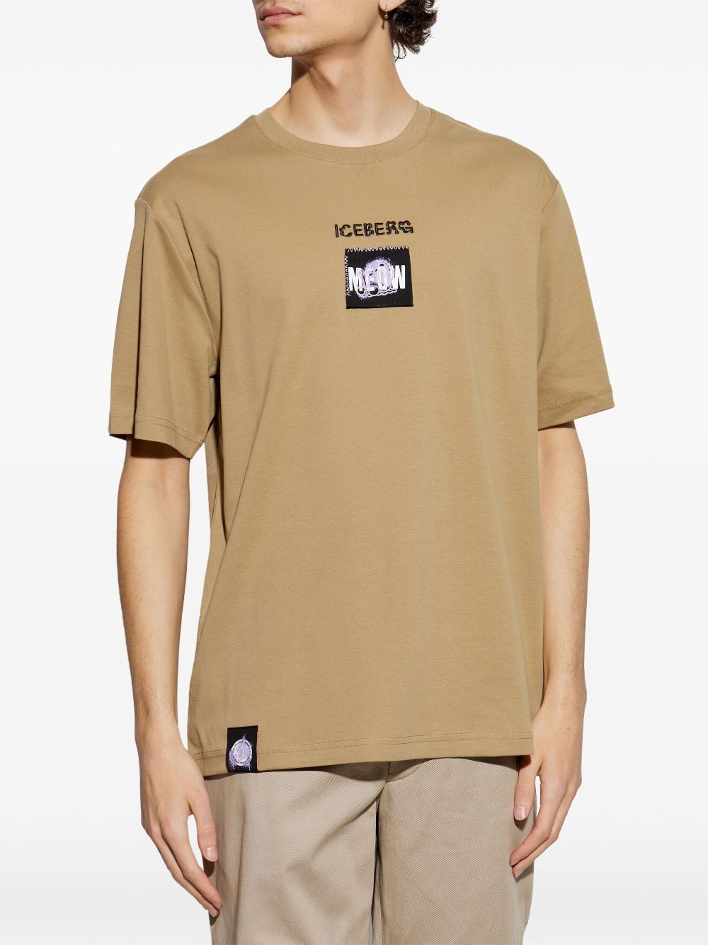 Iceberg T-shirt met logopatch - Beige