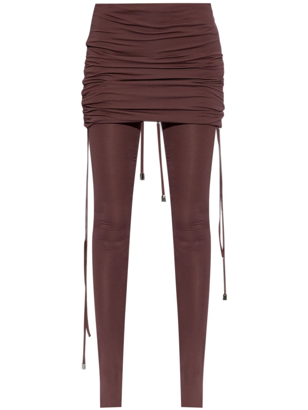 The Attico draped-design leggings - Brown