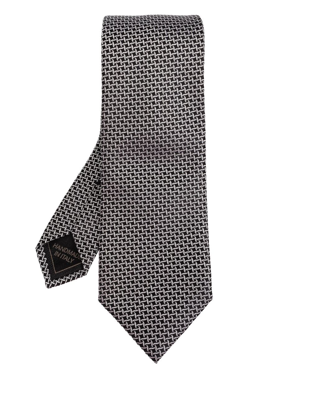 Brioni patterned-jacquard tie - Black