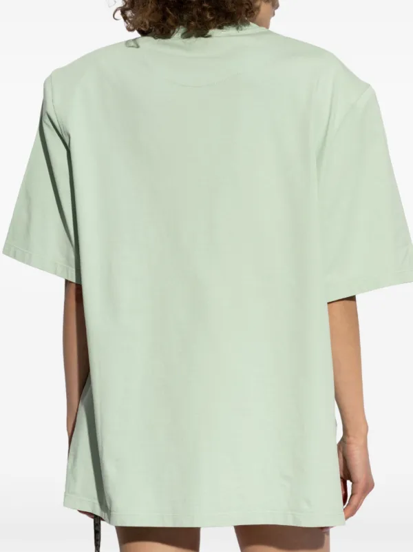 The Attico logo-embroidered T-shirt | Green | FARFETCH AZ