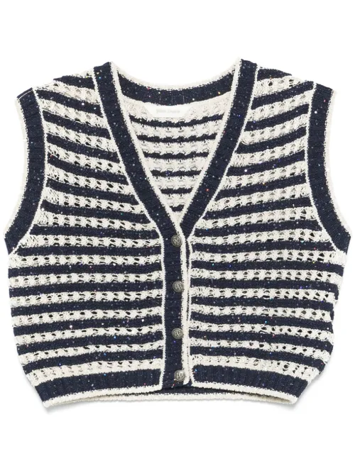 Pull rayé sans manches - Palm Angels - Modalova
