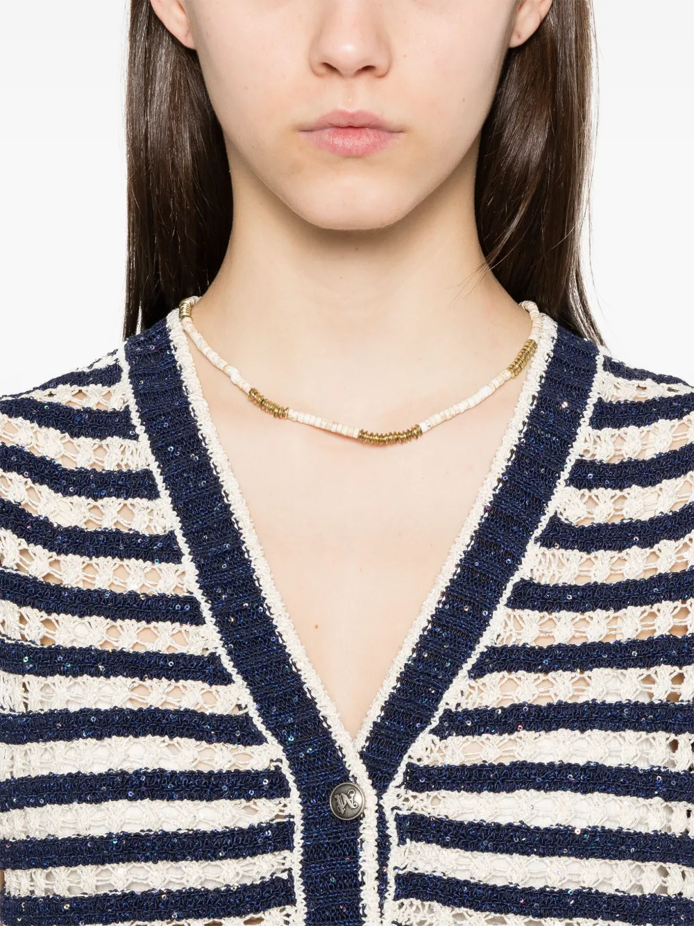 Palm Angels Gestreepte spencer Blauw