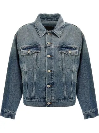 MM6 Maison Margiela cut-out Denim Jacket | Blue | FARFETCH CA