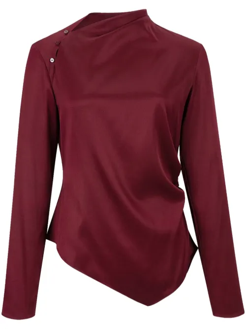 Blouse en crêpe à boutonnière - Shanghai Tang - Modalova