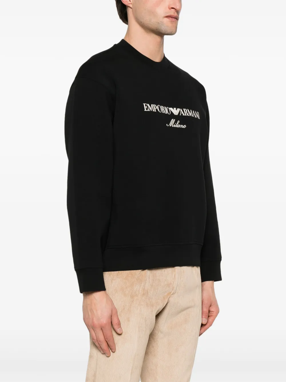 Emporio Armani Sweater met geborduurd logo Zwart