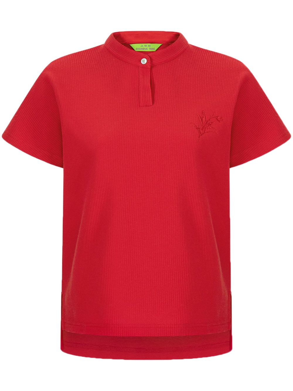 Shanghai Tang floral-embroidered polo shirt